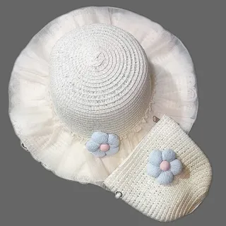 ست کیف و کلاه حصیری ساحلی