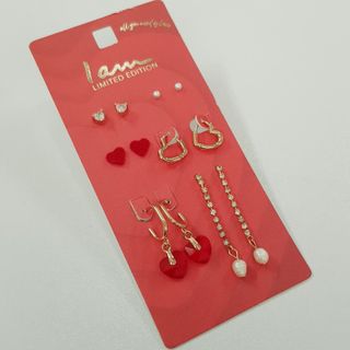 پک گوشواره قلب و مروارید