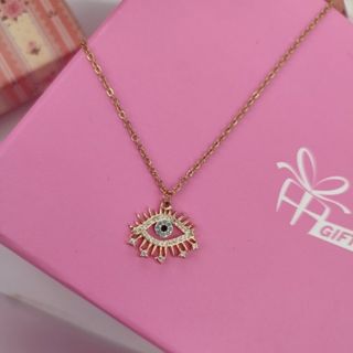 گردنبند طرح چشم با زنجیر