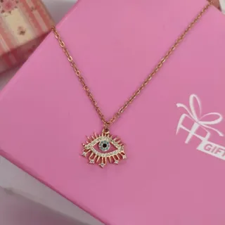گردنبند طرح چشم با زنجیر