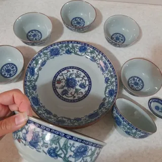 ست چینی گل آبی خاص اصل