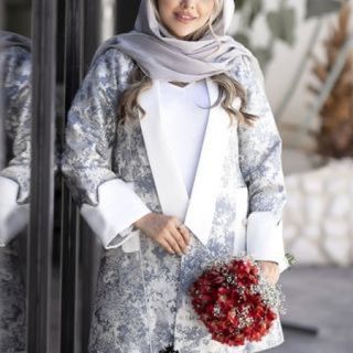 مانتو کتی ژاکارد ابریشم