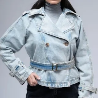 کت جین یقه انگلیسی zara
