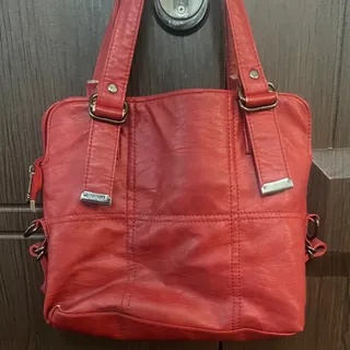 کیف دستی چرم قرمز خارجی