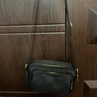 کیف چرم مشکی دستی