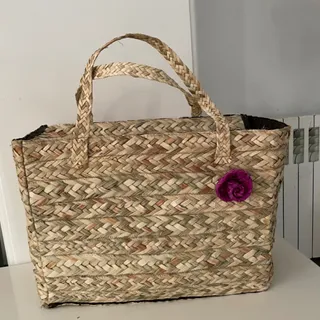 ساک دستی حصیری بزرگ