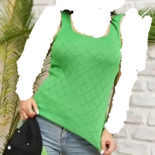 تاپ زنانه بافت ساده رنگی
