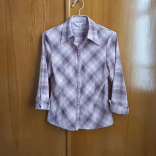 شومیز صورتی چهارخونه