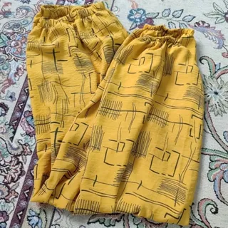 شلوار ابر و بادی خردلی