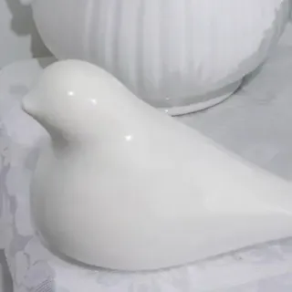 پرنده بزرگ و گلدان و گل
