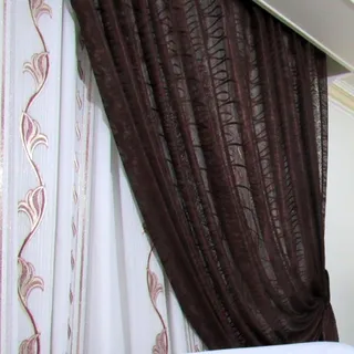 پرده حریر طرح دار