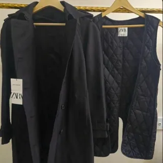 بارونی زنانه ZARA با پافر