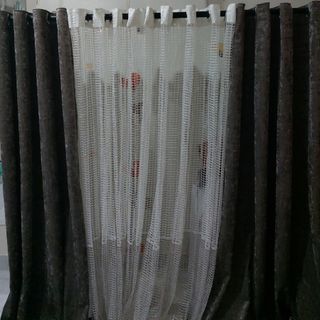 پرده مخمل ترک+تور سفید