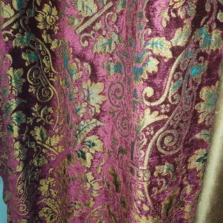 دکور پرده مخمل گل برجسته