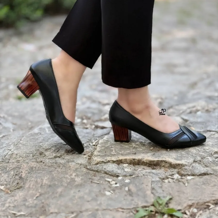 کفش پاشنه چوبی5سانت