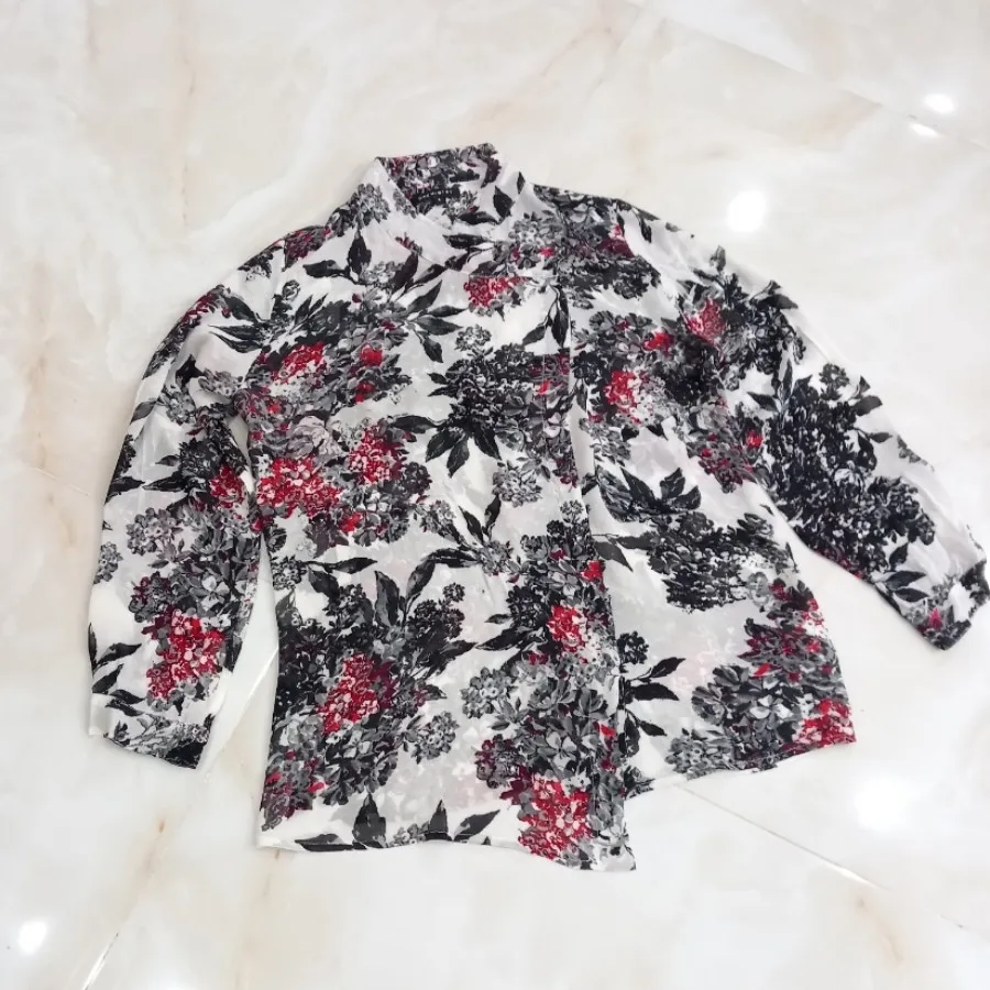 شومیز حریر گلدار