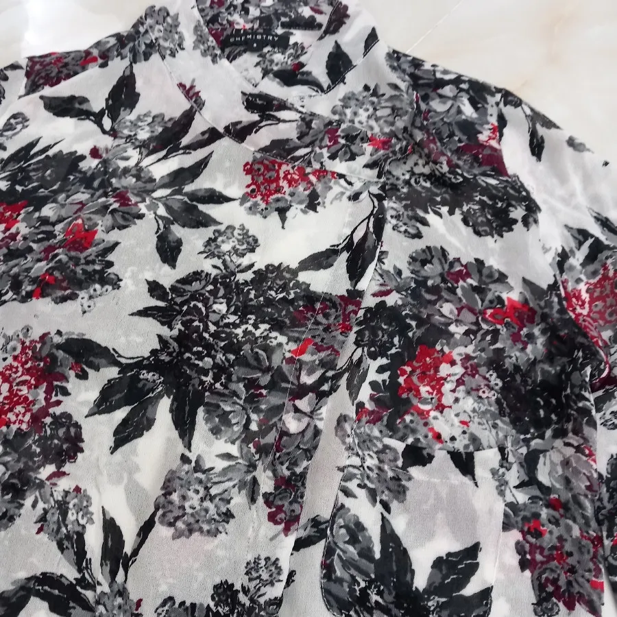 شومیز حریر گلدار