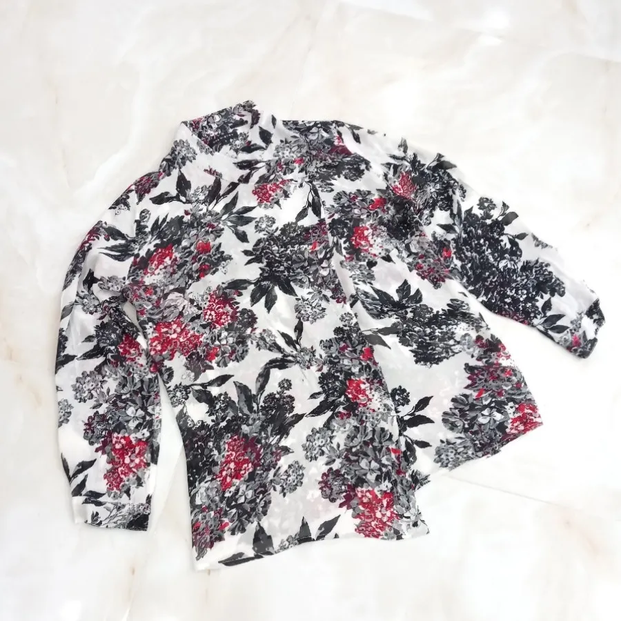 شومیز حریر گلدار