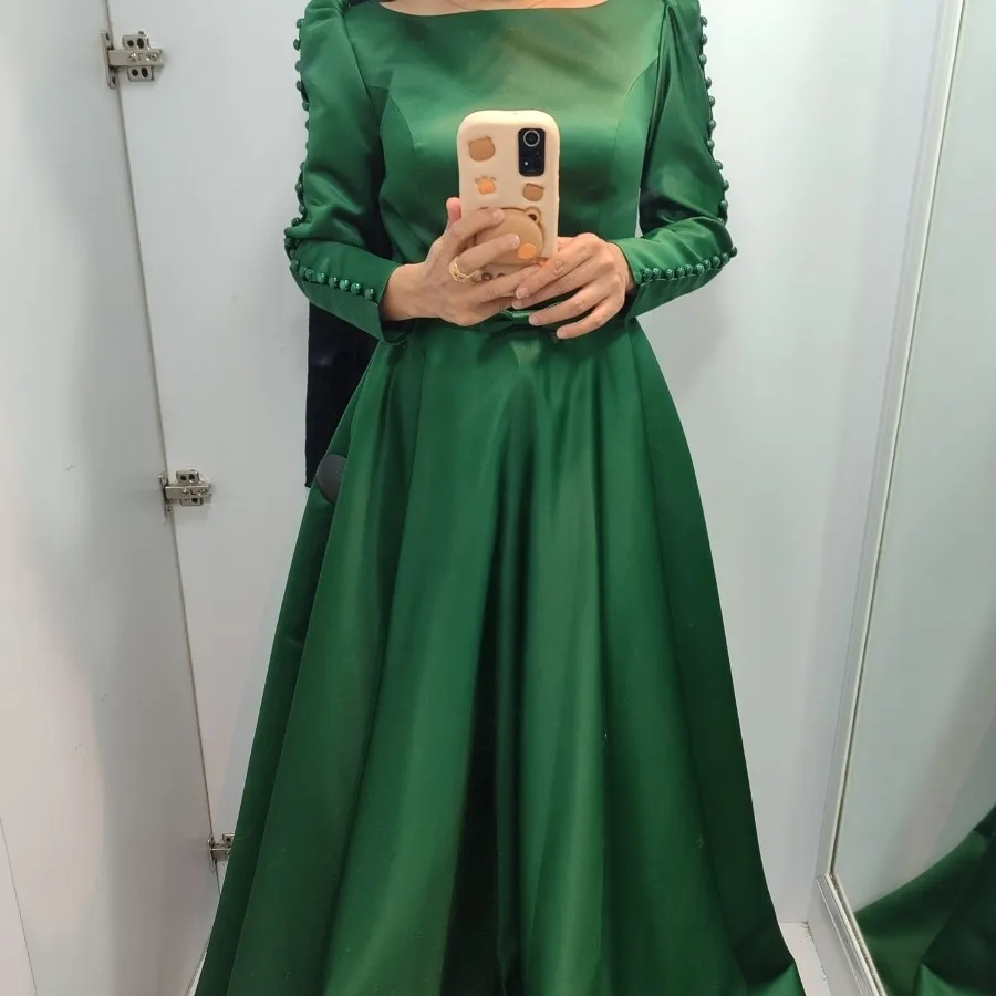 پیرهن مجلسی سبز درباری