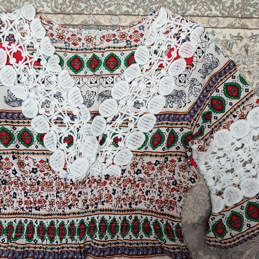 پیراهن نخی تابستونی