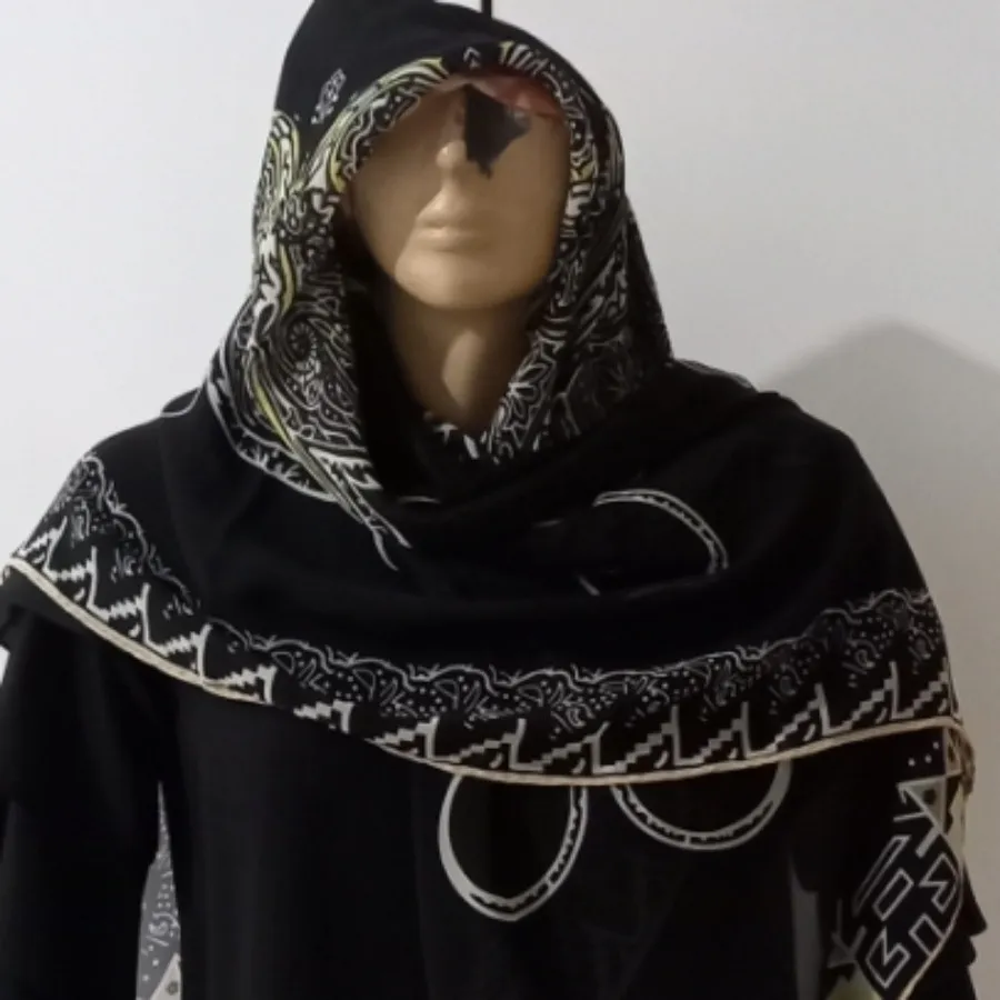 روسری مشکی کرپ جریر