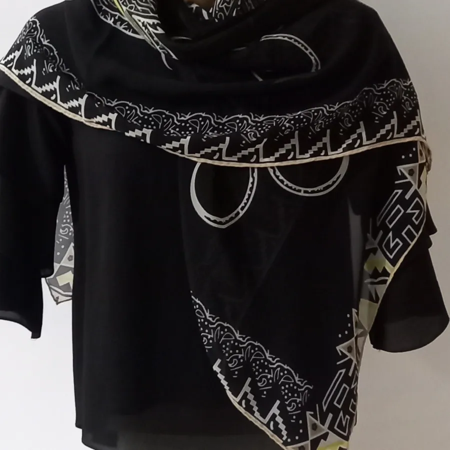 روسری مشکی کرپ جریر