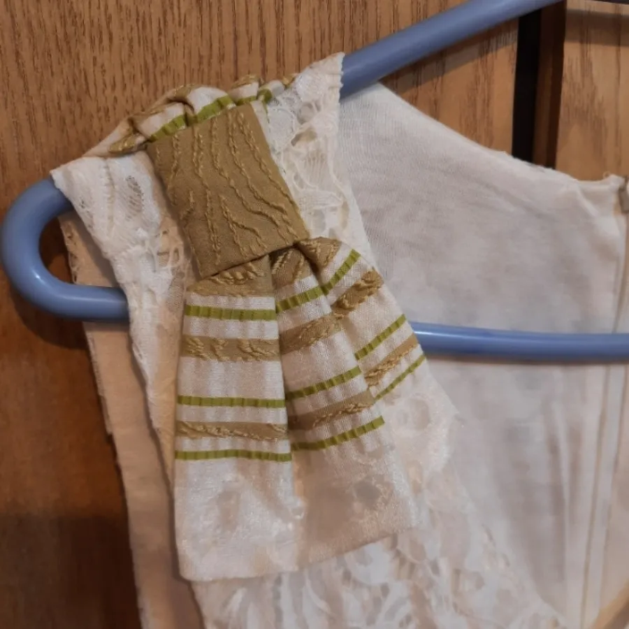 پیراهن مجلسی سفید سبز 42