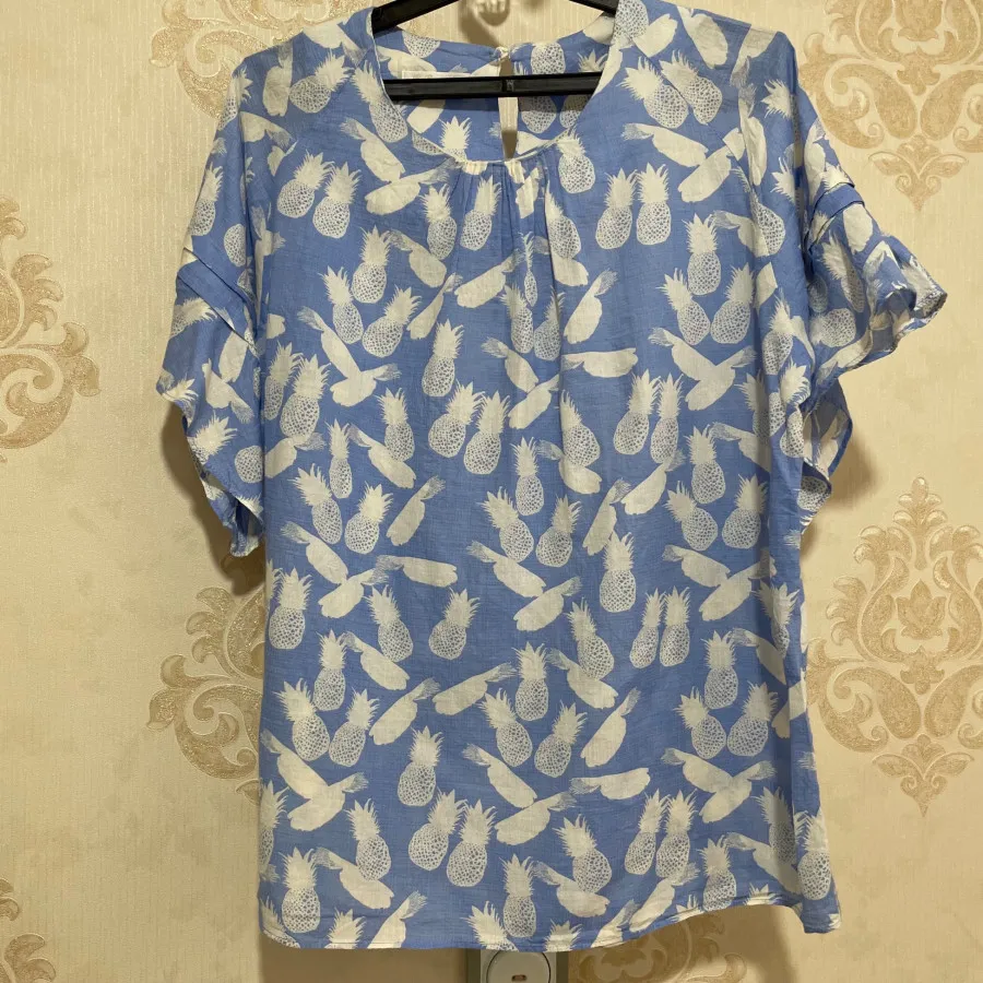 بلوز آستین کوتاه نخ