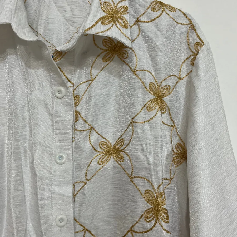 شومیز سفید طلایی