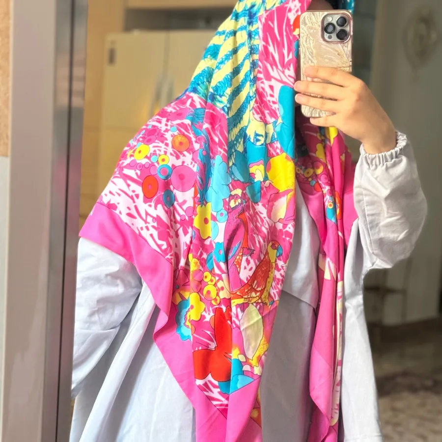 روسری قواره بزرگ سرخابی