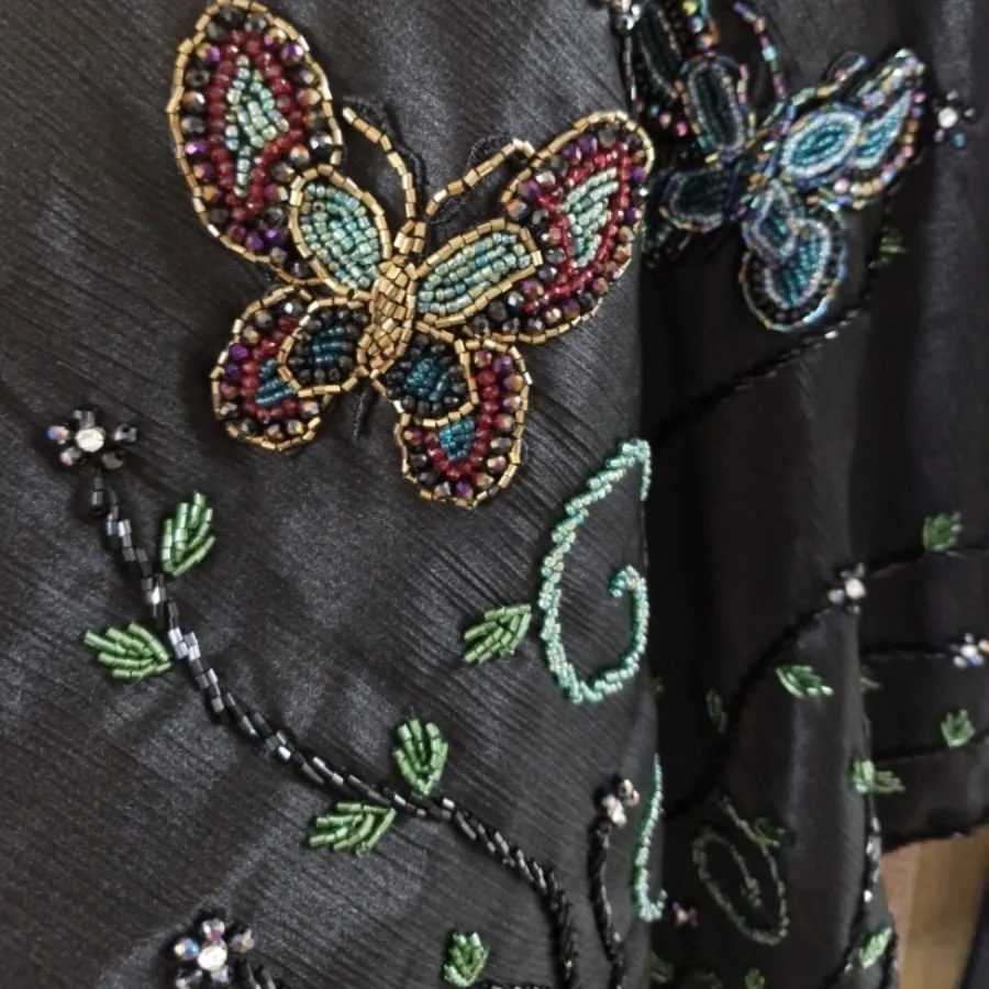 روسری مشکی مجلسی کارشده