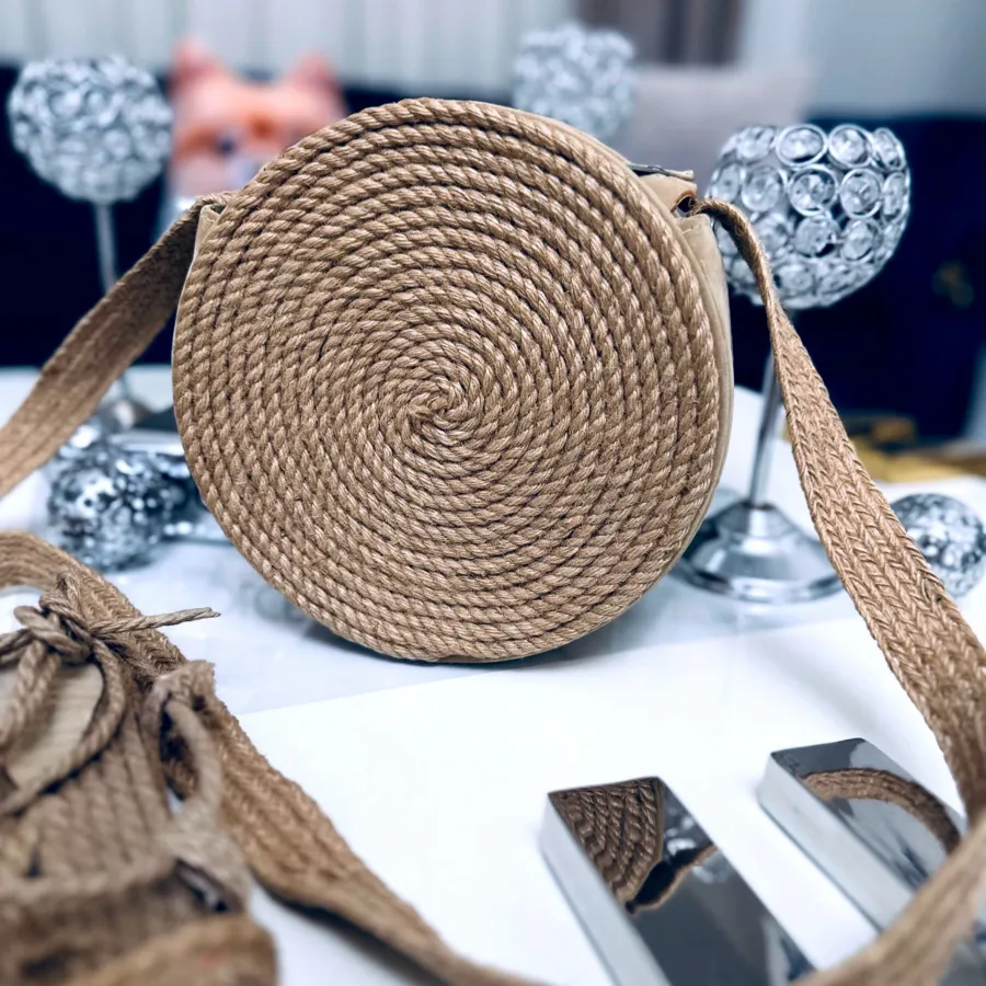 ست کیف و صندل کنفی مکرومه