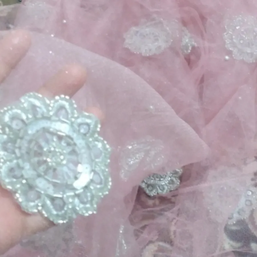 پارچه تور دست دوز