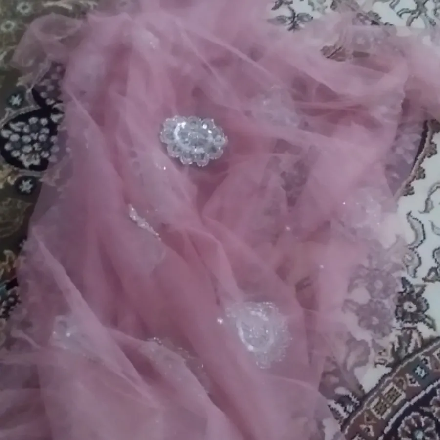 پارچه تور دست دوز