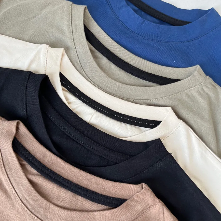 تیشرت باکسی کرم سبز-قهوه❌