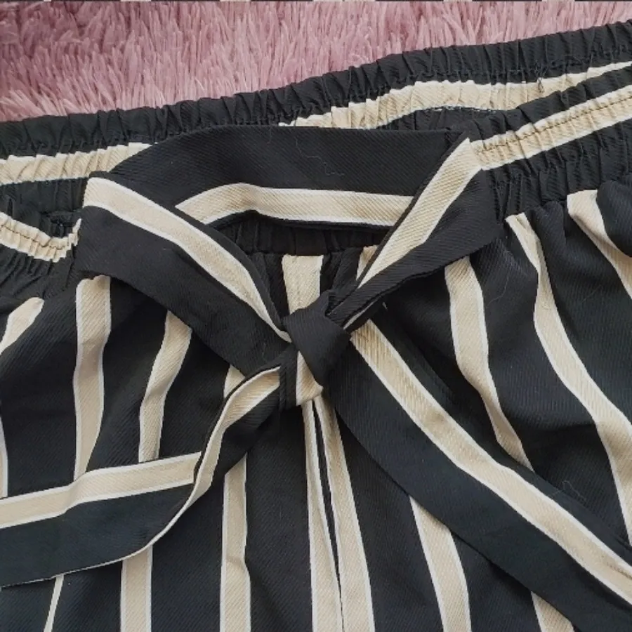 شلوار مشکی کرم لینن