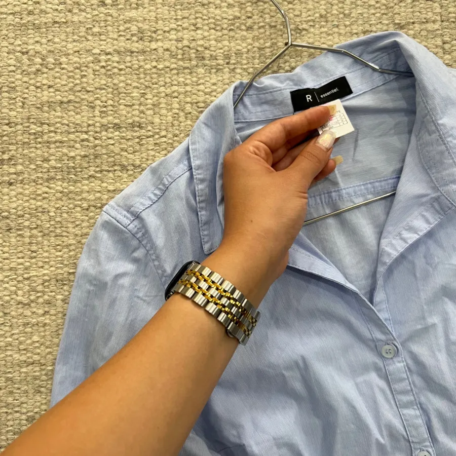 بلوز ابی نخ کتان