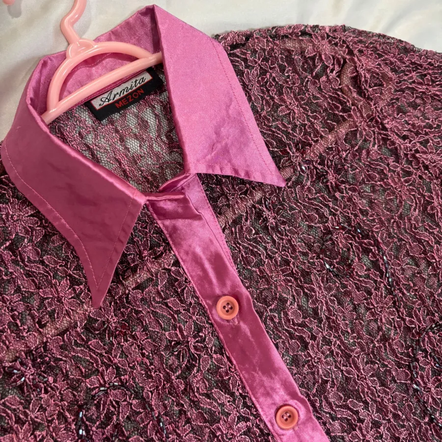 بلوز گیپور منجوق دوزی