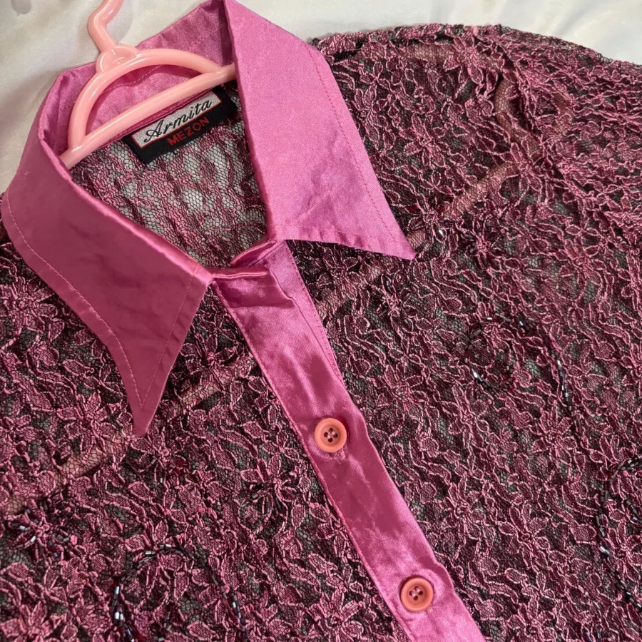 بلوز گیپور منجوق دوزی