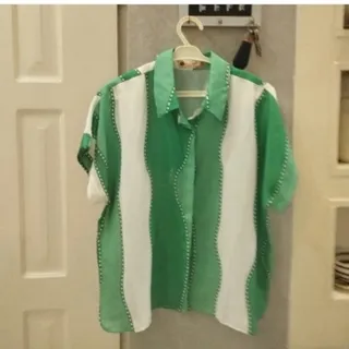 شومیز سبز حریرتولیکا