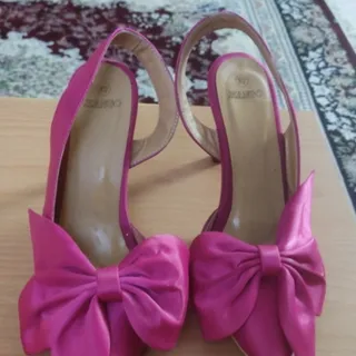 کفش صورتی ساتن خارجی