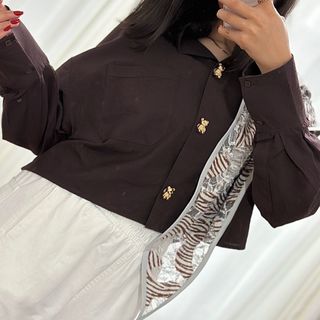 شومیز لینن دکمه خرسی