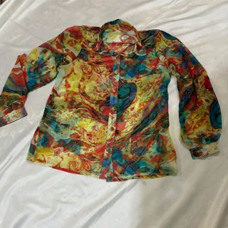 شومیز حریر آبرنگی