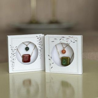 گردنبند مربعه دو ردیفه