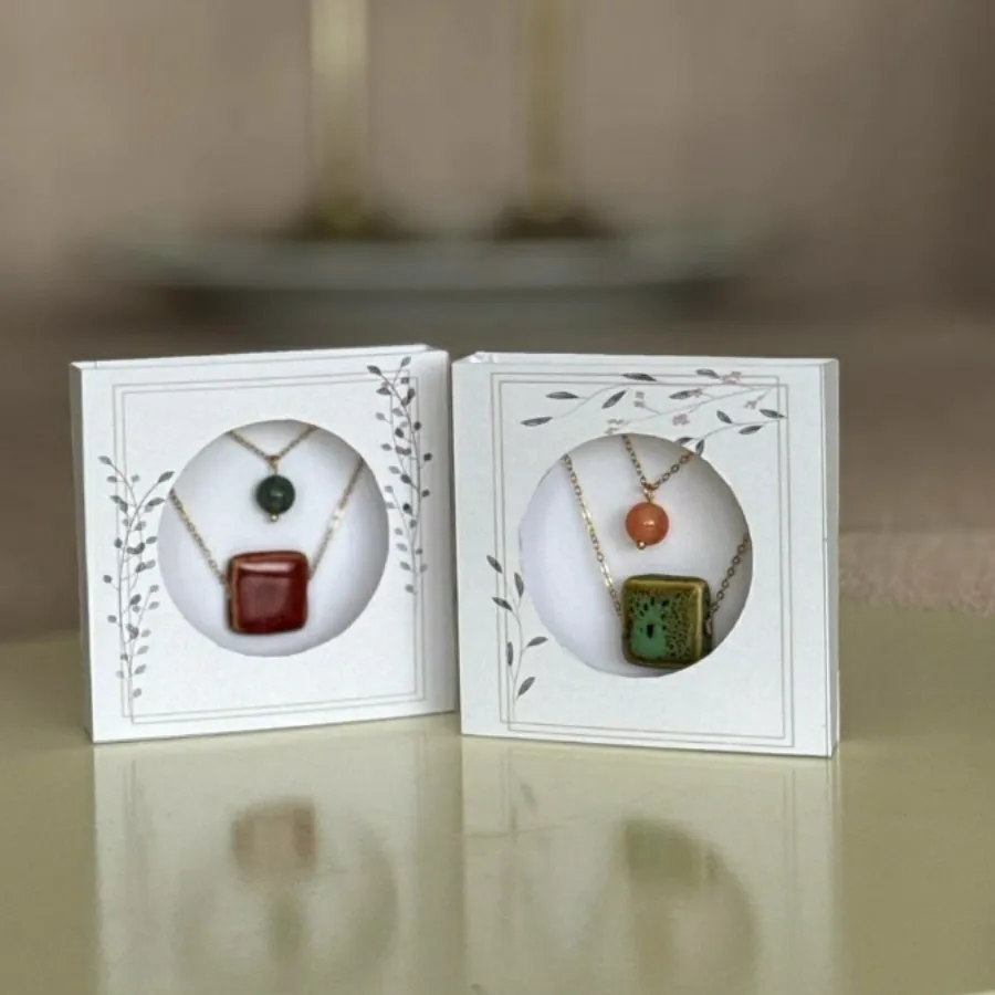 گردنبند مربعه دو ردیفه