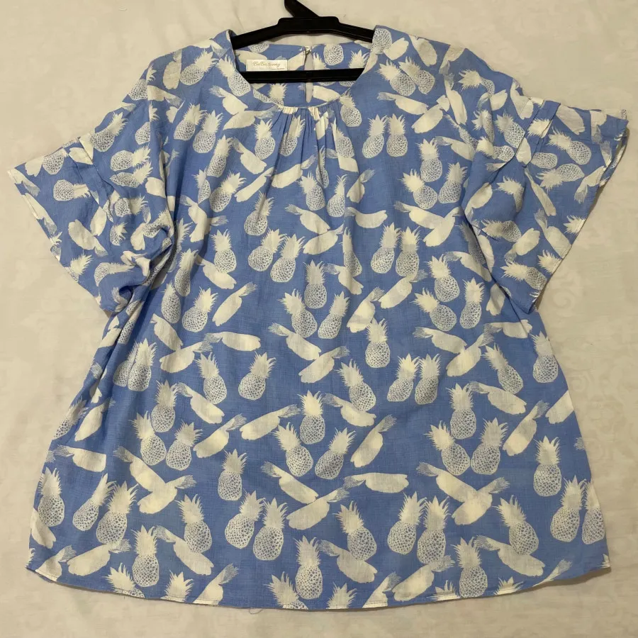 بلوز آستین کوتاه نخ