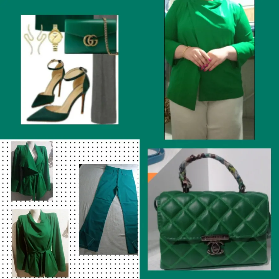 ست کت شلوار سبز خارجی