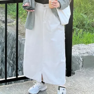 دامن کتان استخوانی رنگ