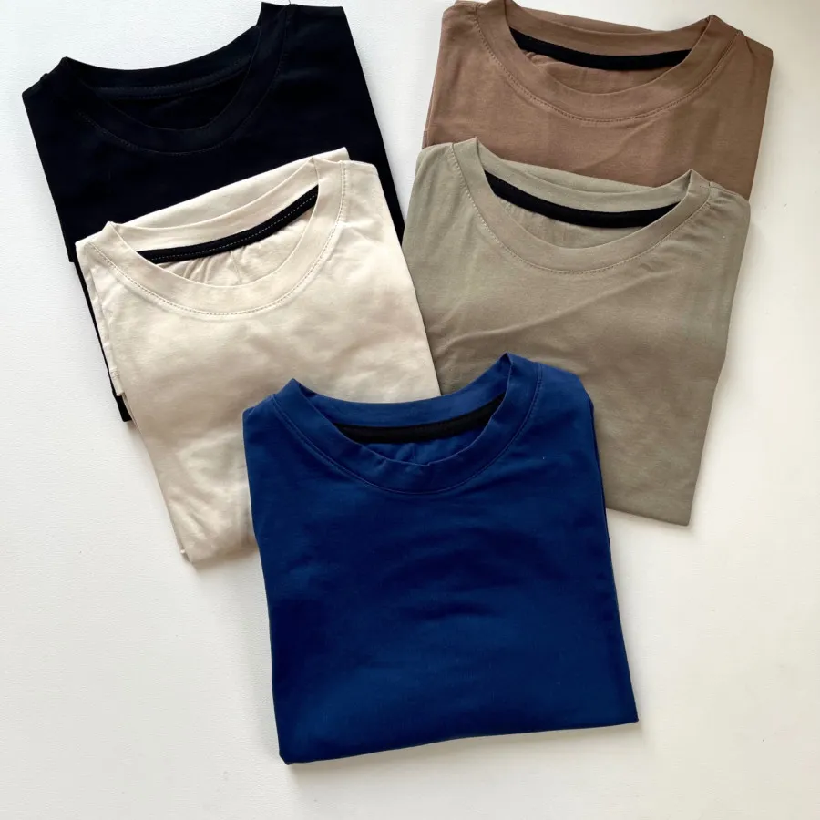 تیشرت باکسی کرم سبز-قهوه❌