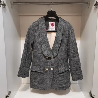 کت شانل سفید مشکی بافت